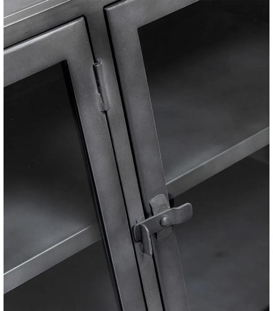 Muubs 4-dverová kovová komoda BOSTON D. 180 cm, čierna