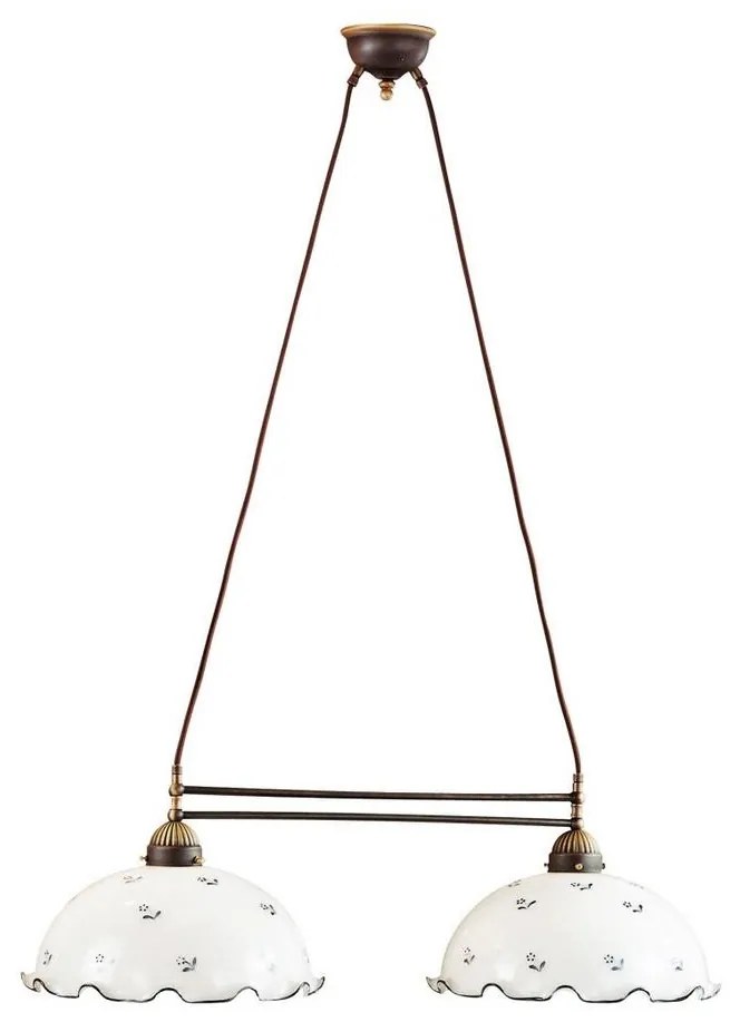 Kolarz 731.82.25 - Luster na lanku NONNA 2xE27/75W/230V modrá