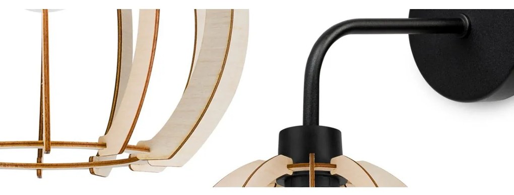 Nástenné svietidlo Timber 9, 1x drevené tienidlo