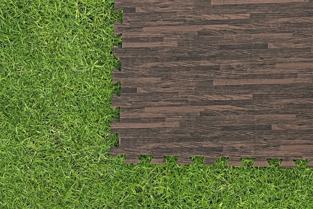 Bestway Penová podložka k záhradnému bazénu Imitácia dreva 12 ks 50x50cm 58712