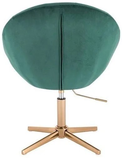 LuxuryForm DESIGN Kreslo VERA VELUR na zlatom kríži - zelené
