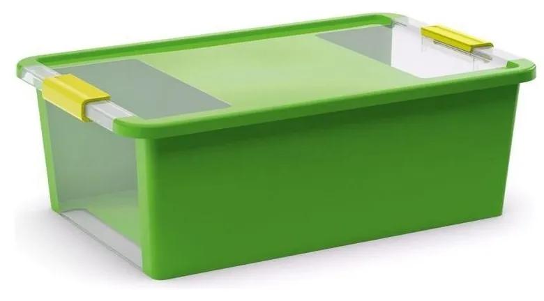 Úložný Bi box M, plastový 26 litrov priehľadná / zelená