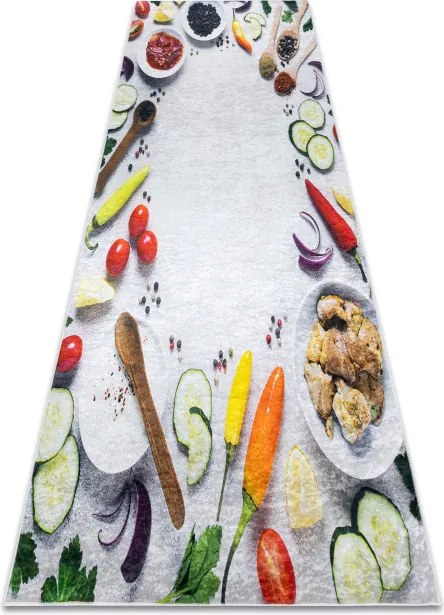 Protišmykový koberec / behúň ANDRE 33580 strieborný / zelený