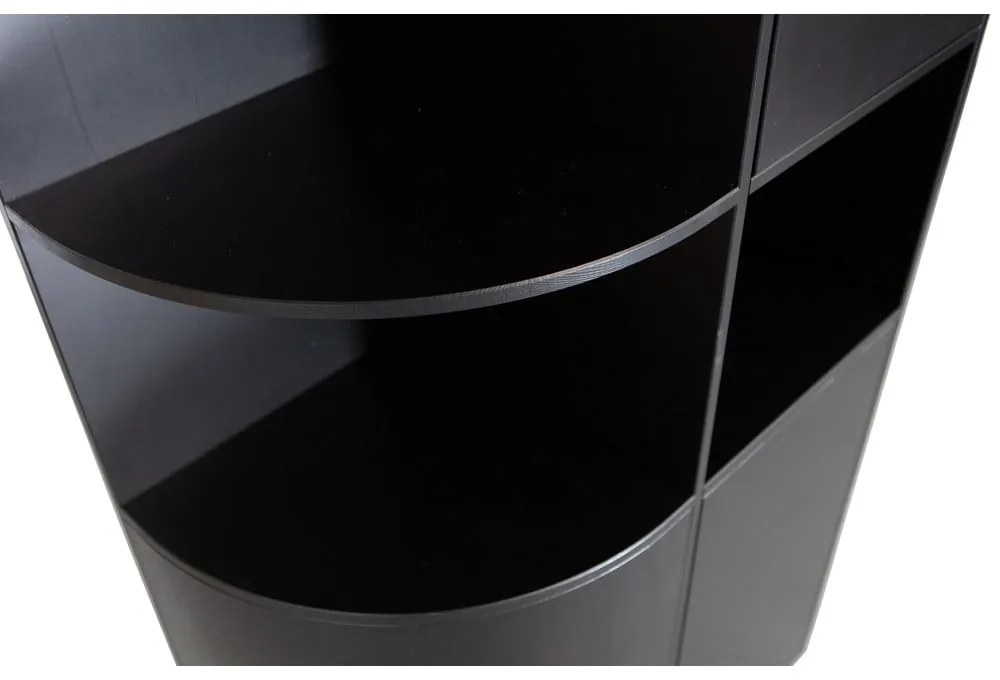 Čierna modulárna knižnica z borovicového dreva 78x210 cm Finca – WOOOD