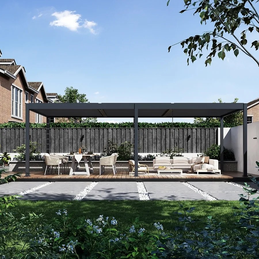 Bioklimatická pergola INTRO DUO 8x4m, hliník, voľne stojaca