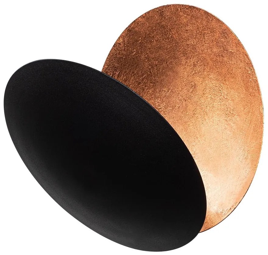 Čierne/v medenej farbe LED nástenné svietidlo ø 25 cm Yosma – Opviq lights