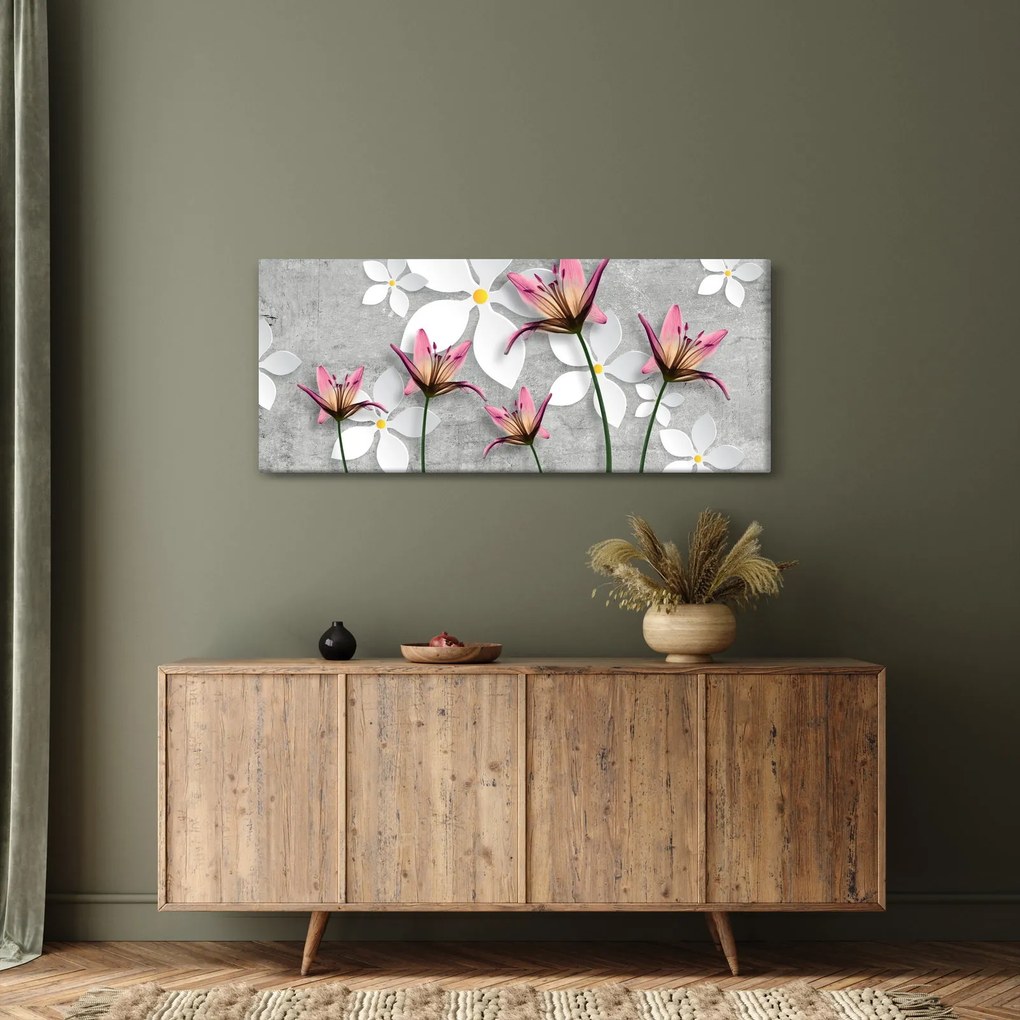 Obraz kvetinové abstrakcie (120x50 cm)