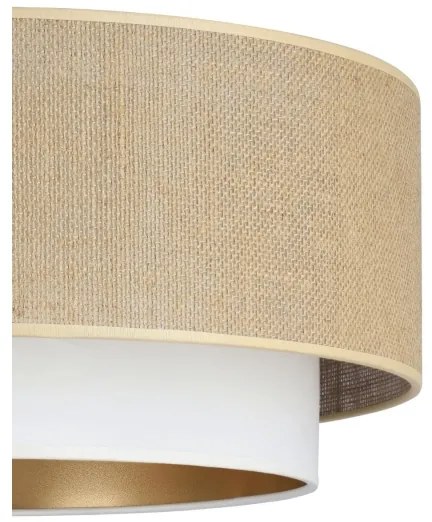 Stropné svietidlo SARTA 1×E27, 60 W, 230 V, priemer 45 cm, biela/juta