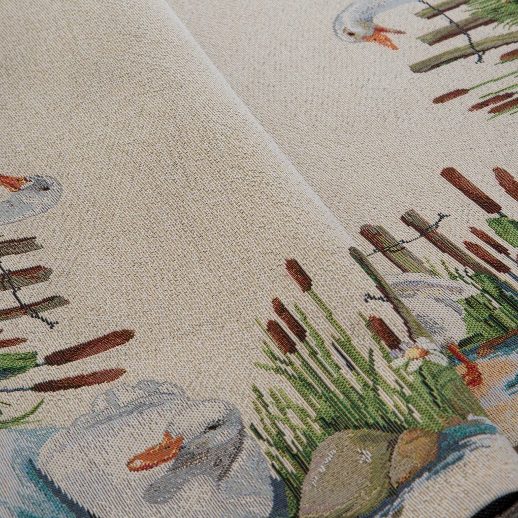 GOBELÍNOVÝ OBRUS GOOSE 100X100 CM VZOROVANÁ
