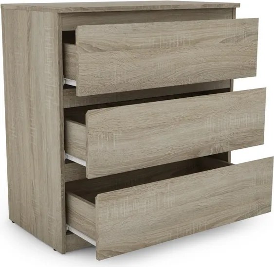 Zásuvková komoda Carlos 753S, dub sonoma, výška 80 cm