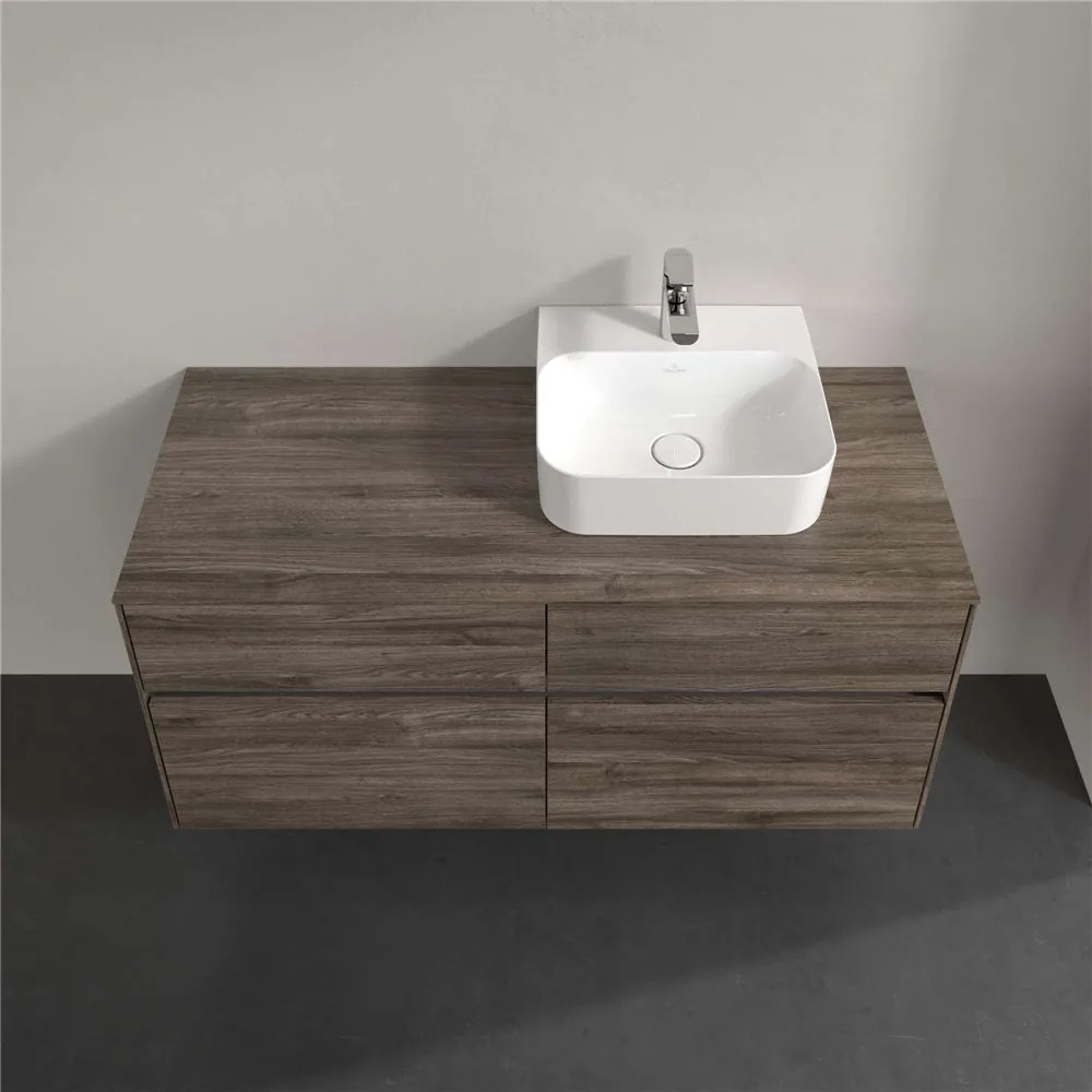 VILLEROY &amp; BOCH Collaro závesná skrinka pod umývadlo na dosku (umývadlo vpravo), 4 zásuvky, 1200 x 500 x 548 mm, Stone Oak, C09900RK