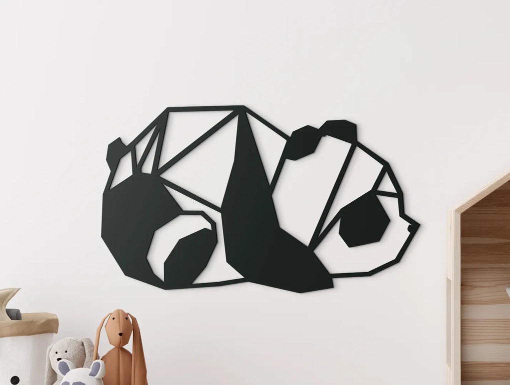 drevko Drevená nálepka do detskej izby Panda Rozmer obrazu: 26 x 44,5 cm, Farba dekorácie: Čierna