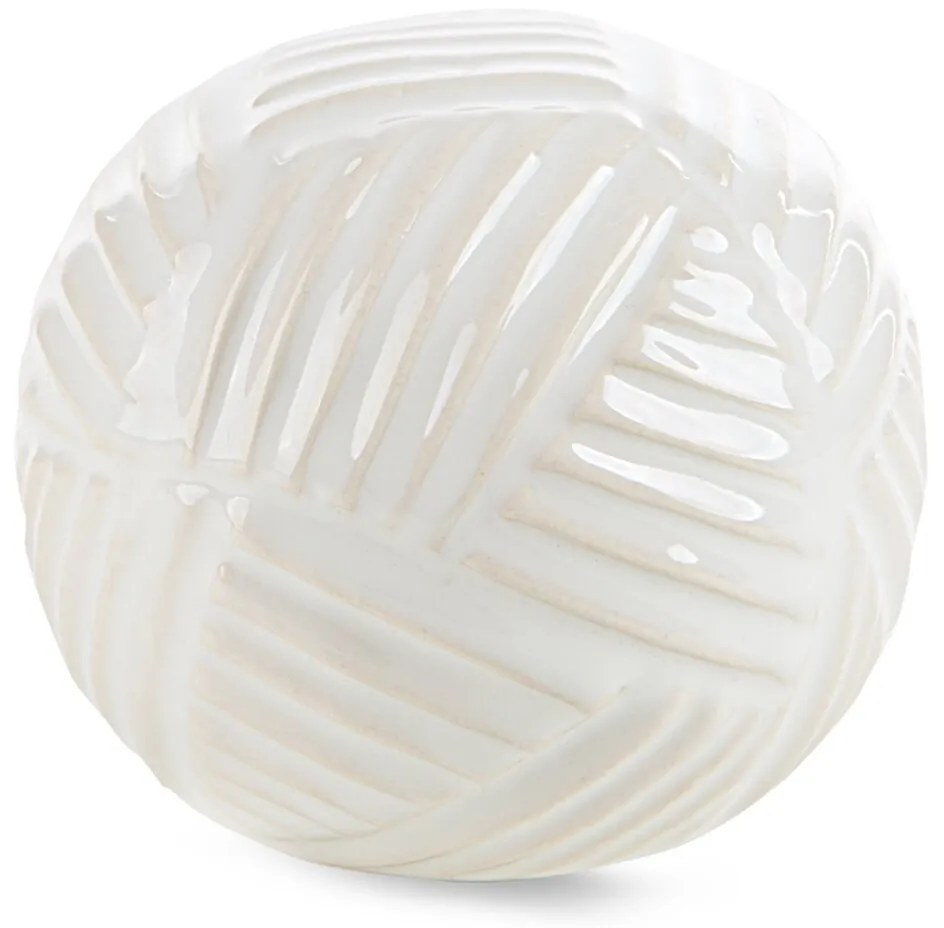 DEKORAČNÁ GUĽA ROMINA 9X10 CM KREMOVÁ