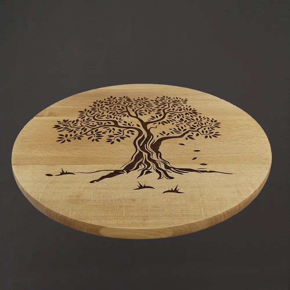 AMADEA Drevená servírovacia doštička - podnos strom, masívne drevo, 35 cm