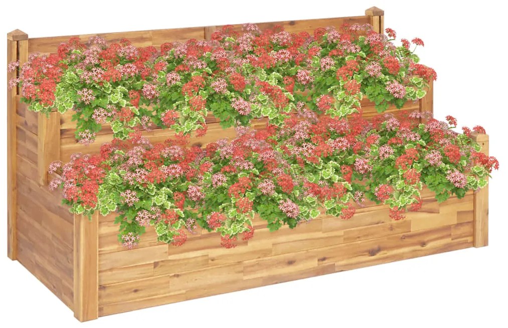 vidaXL 2-poschodový záhradný kvetináč 160x75x84 cm, akáciový masív