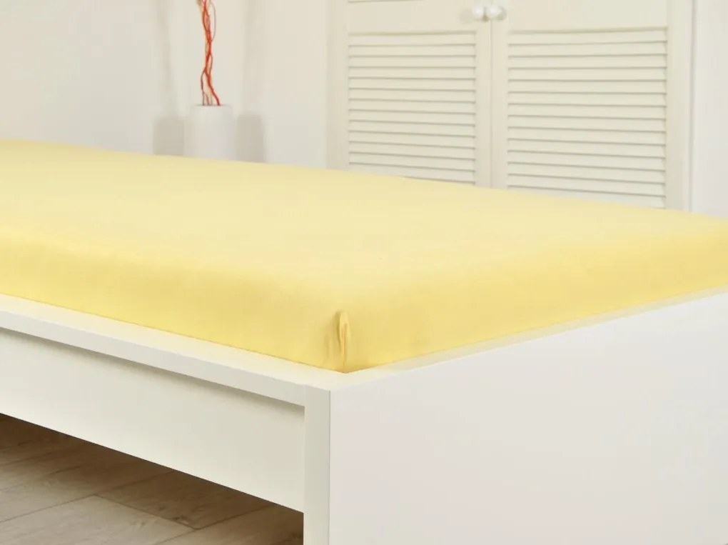 Jersey plachta do detskej postieľky EXCLUSIVE 70x140 cm svetlo žltá