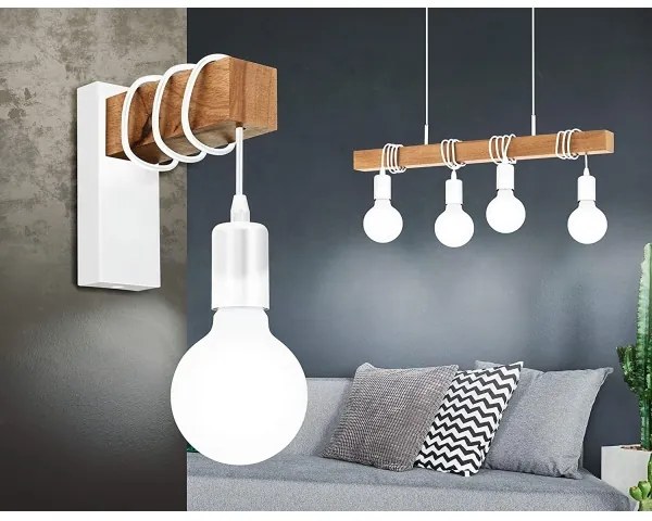 Eglo 43704 - Závesné svietidlo na lane TOWNSHEND 4xE27/60W/230V