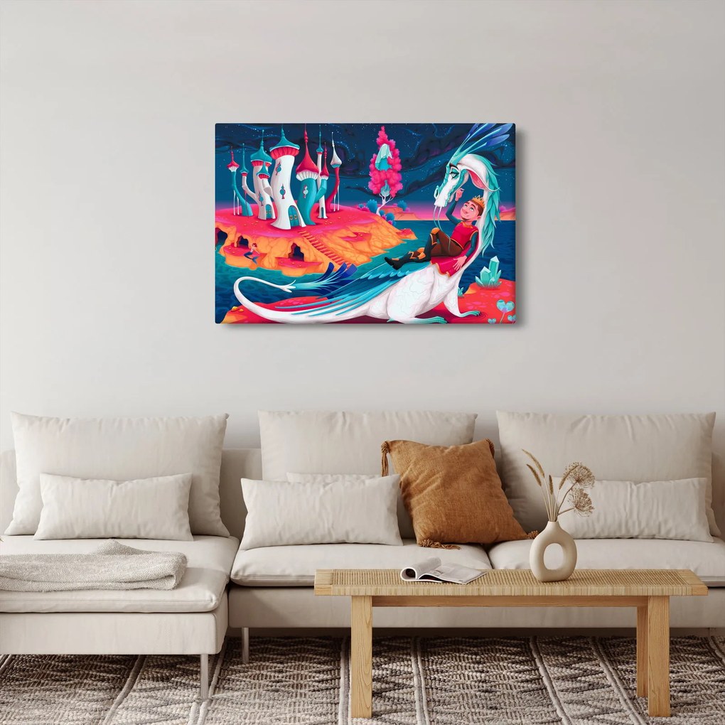 Obraz - Princ a dračia princezná (90x60 cm)