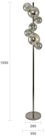 Brilagi - LED Stojacia lampa MILLA 7xG9/3W/230V čierny chróm/dymové sklo