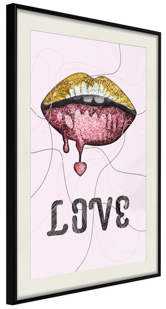 Artgeist Plagát - Liquid Lips [Poster] Veľkosť: 40x60, Verzia: Čierny rám