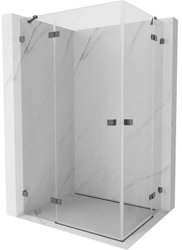 Mexen Lunar Duo, výklopný sprchový kút 100 x 80 cm, 8mm číre sklo, profil grafit brúsený, 834-100L-080P-66-00
