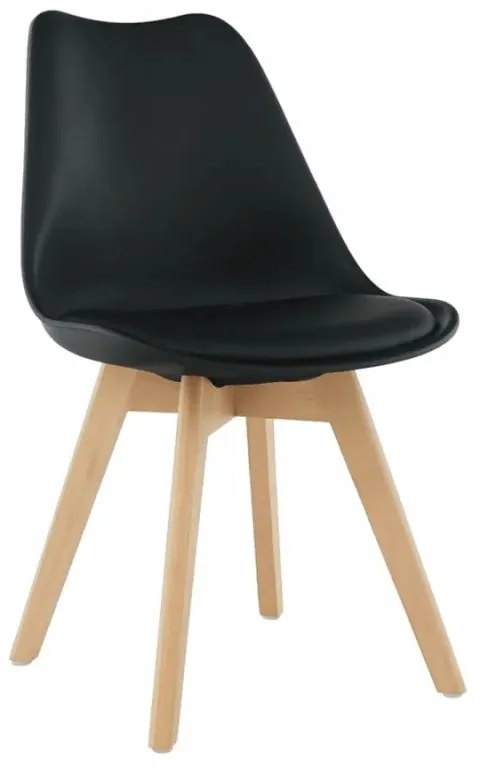 Plastová stolička čierna/buk