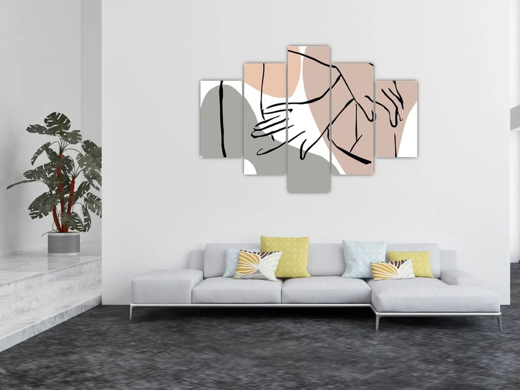 Obraz - Woman body line art N⁰2 (150x105 cm)