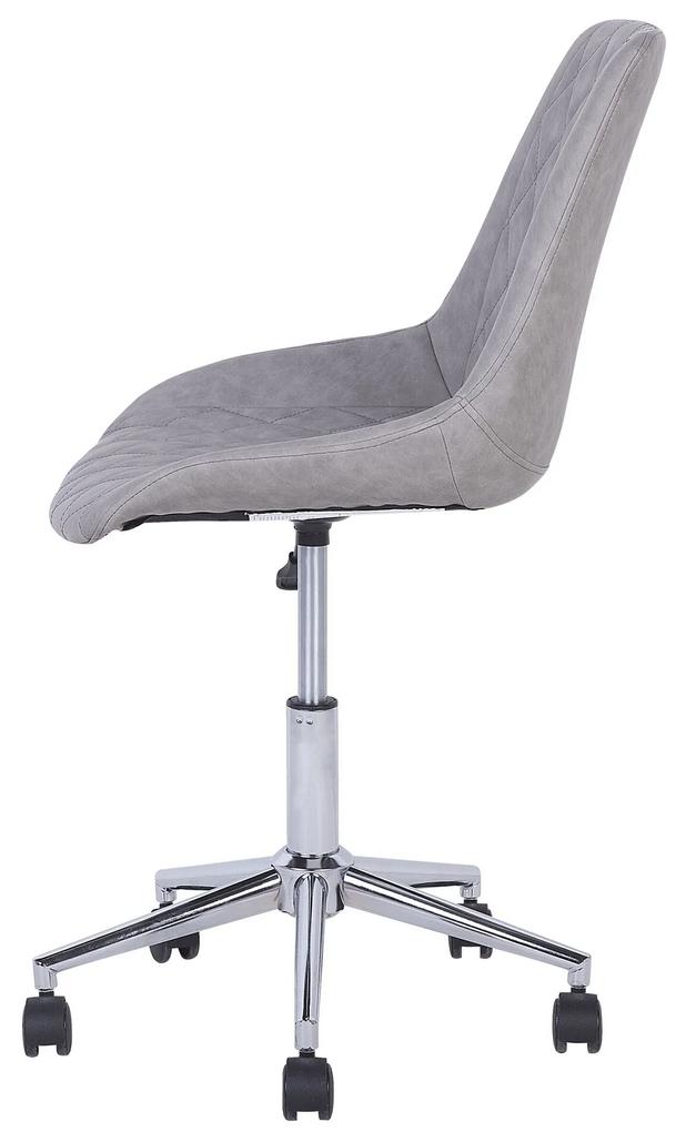 Kancelárska stolička z umelej kože sivá MARIBEL Beliani
