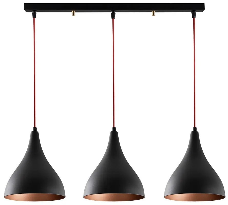 Čierne závesné svietidlo s kovovým tienidlom Berceste – Opviq lights