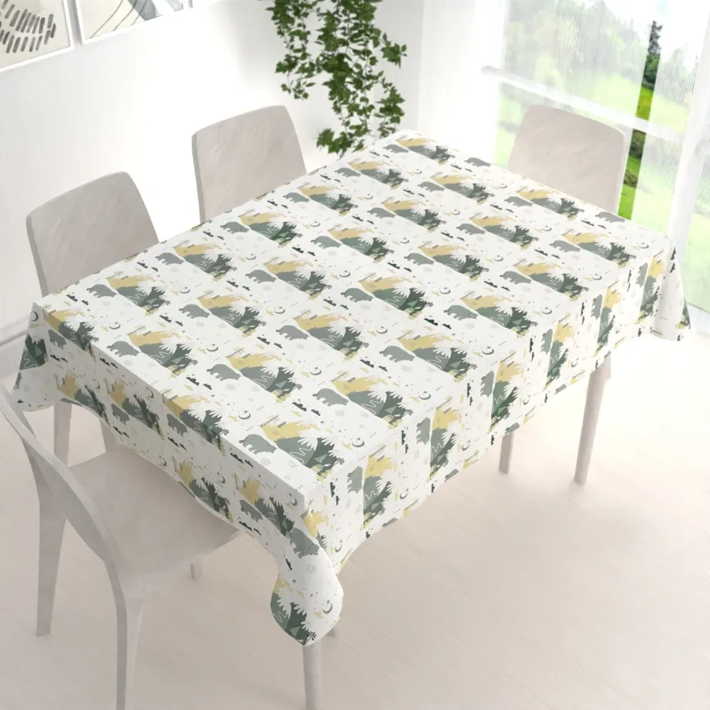 Biante Zamatový obdĺžnikový obrus Tamara TMR-031 Medvede v horách 50x100 cm