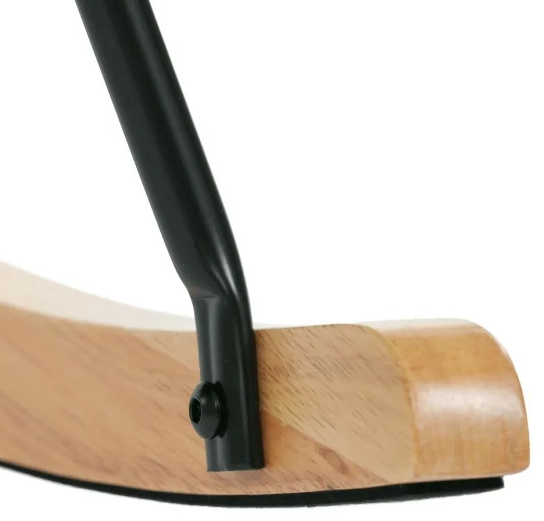 Luxusné hojdacie kreslo – moderný dizajn, svetlo modrá látka, masívne drevo, nosnosť 120 kg