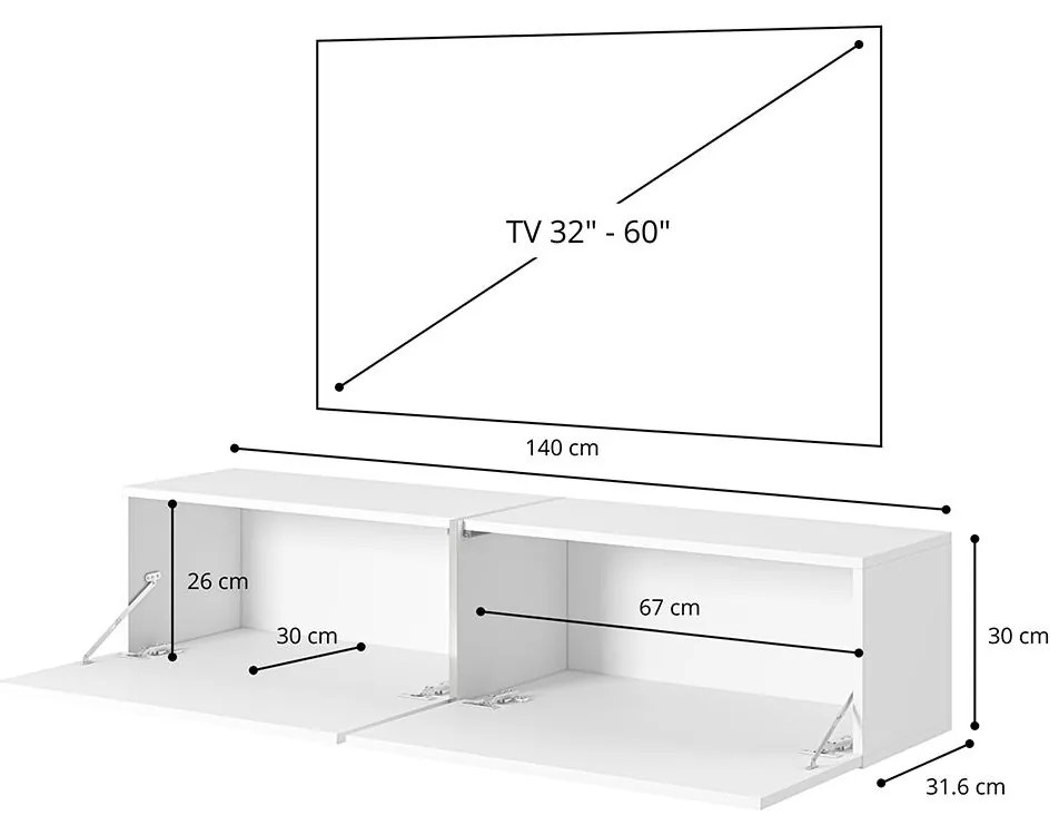 TV skrinka/stolík Bakira 140 (egger biely mramor). Akcia -15%. Vlastná spoľahlivá doprava až k Vám domov. 1098906