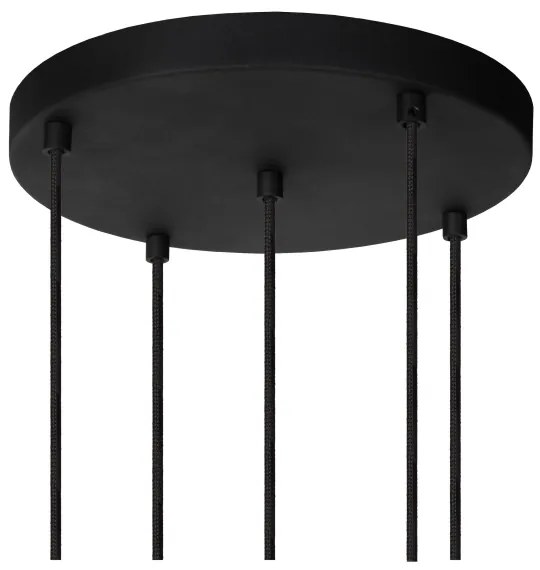 Lucide 45402/15/30 - Luster na lanku MARIUS 5xE27/40W/230V čierna