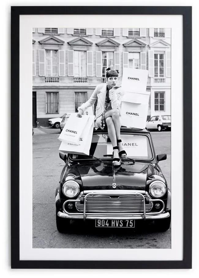 Čierno-biely plagát Velvet Atelier Chanel, 40 x 30 cm