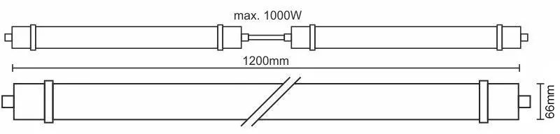LED 40W nadpájateľné prachotesné svietidlo IP65 /4000K