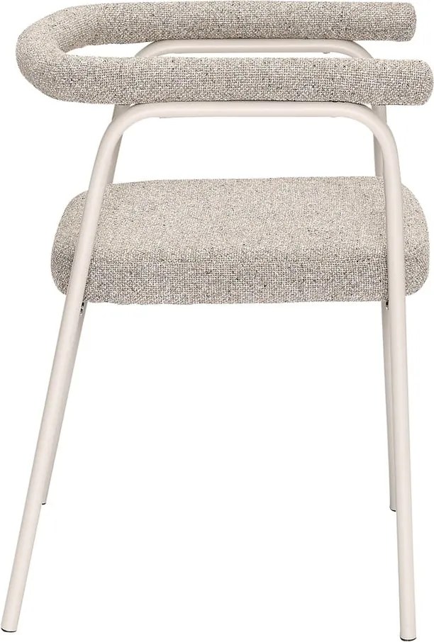 Béžové čalúnené jedálenské kreslá v súprave s podrúčkami 2 ks Ecto – Hübsch