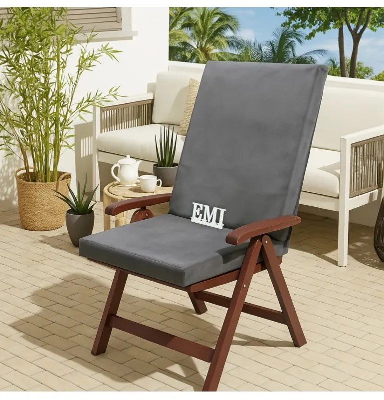 Poduška na stoličku sivá EMI, 60x40x5 cm