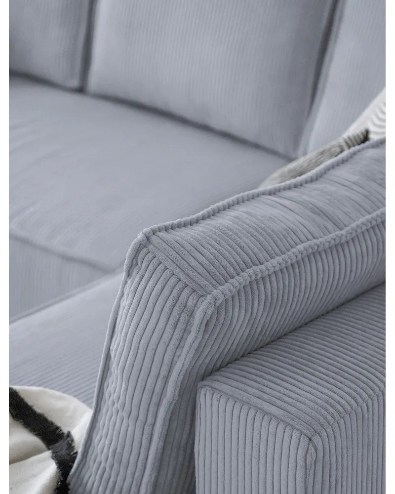 Svetlosivá menčestrová rozkladacia rohová pohovka (pravý roh/do tvaru "U") Brave Dave – Miuform