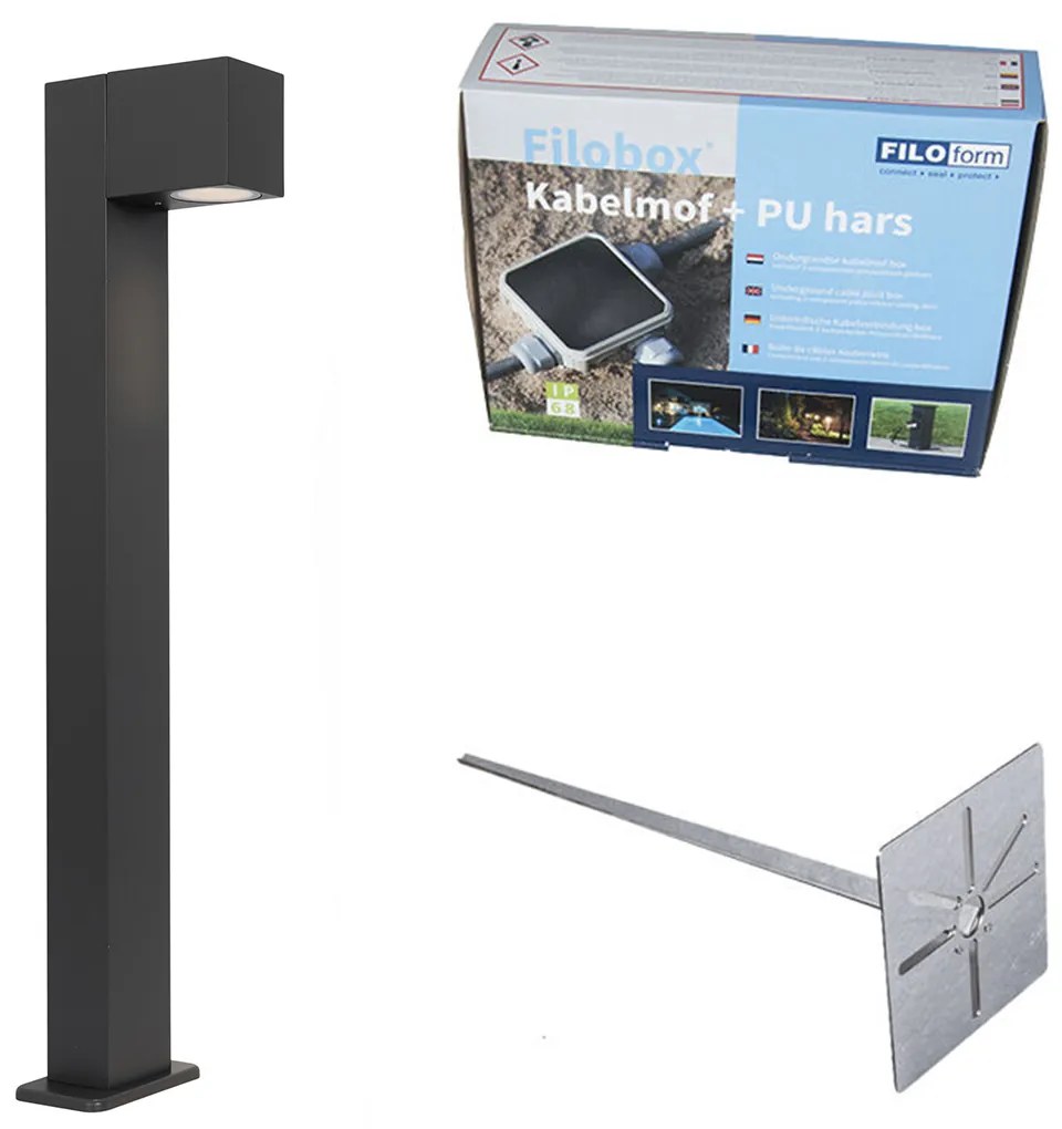 Industriálne vonkajšie stojace svietidlo tmavošedé 65 cm IP44 - Baleno