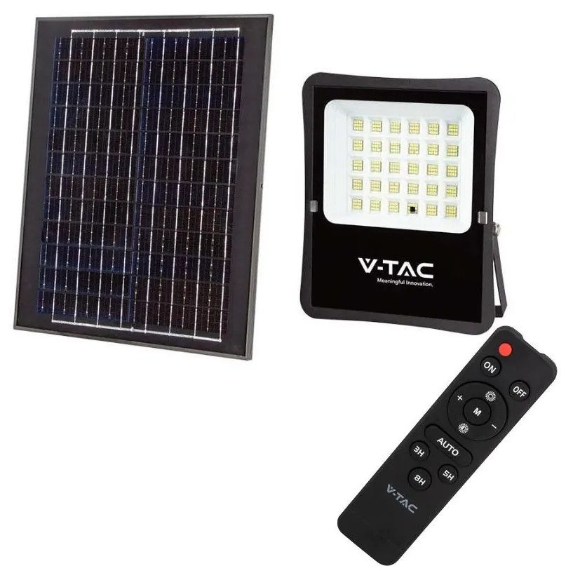 V-Tac LED Vonkajší solárny reflektor LED/20W/3,2V 4000K IP65 VT1215