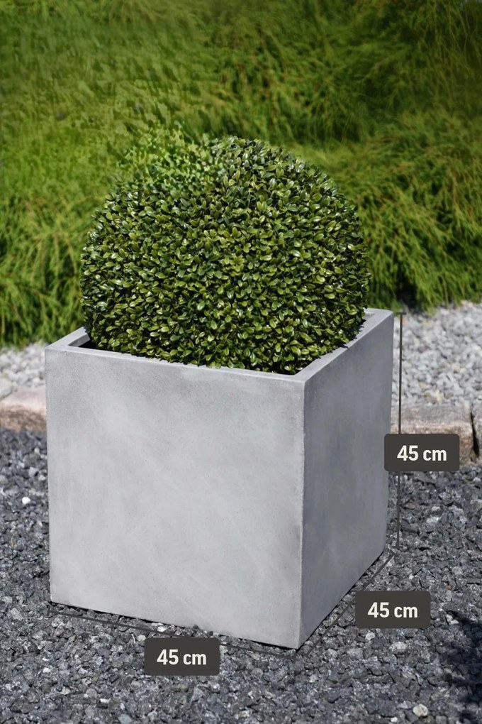 Kvetináč BLOCK, sklolaminát, 45x45x45 cm, betón design