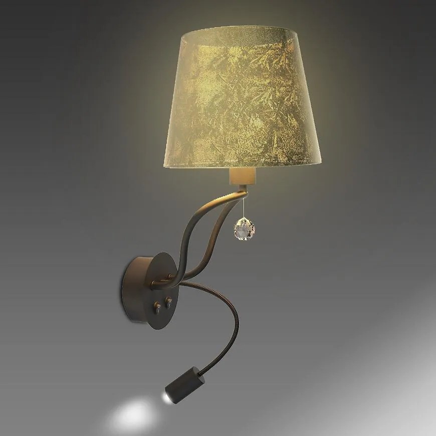 Nástenná lampa A0029-220 Saria 1x 6 W E14 LED + 8 W LED čierno-zlatá 3000 K