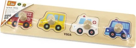 Prvé puzzle s rúčkami Viga 44535 autíčka
