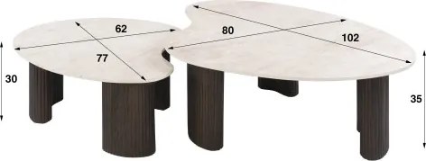 Konferenčný stôl 57-00D Ceramo 2-set 3D ceramik Taj Mahal - Komfort-nábytok