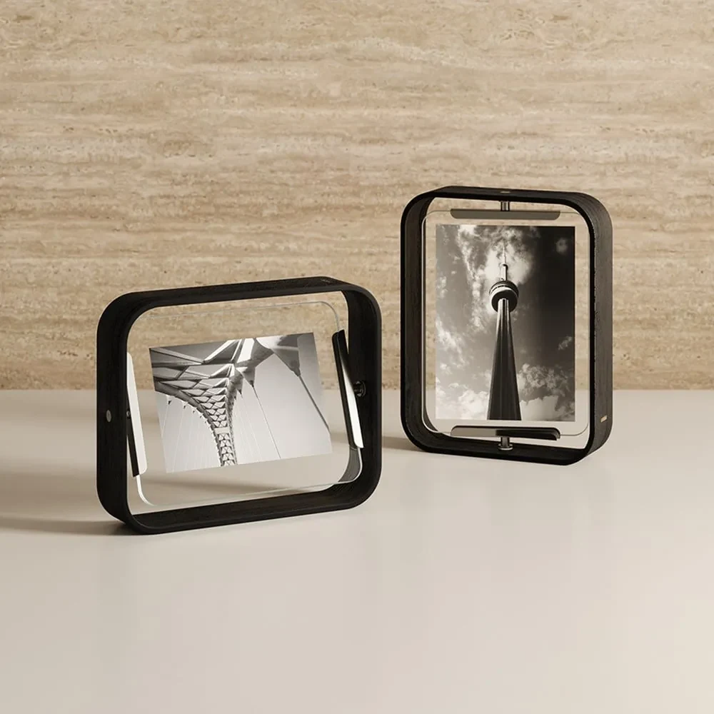Čierny drevený stojací rámček 19x24 cm Bellwood – Umbra