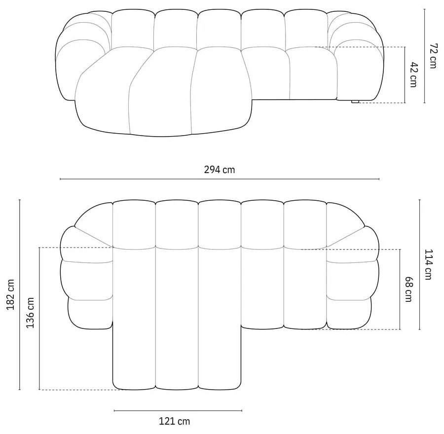 Béžová rohová pohovka (ľavý roh) Diana – Micadoni
