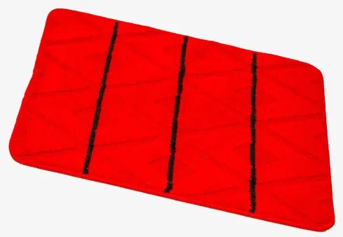 Sada kúpeľňových koberčekov PALMA červená / čierna, kosoštvorce