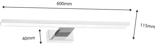 LED kúpeľňové osvetlenie zrkadla SHINE LED/13,8W/230V 60 cm IP44 biela/chróm