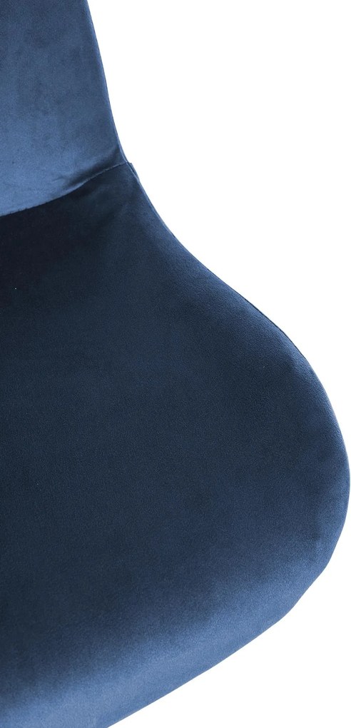 Barová stolička Solon - zamat, čierny rám - modrá