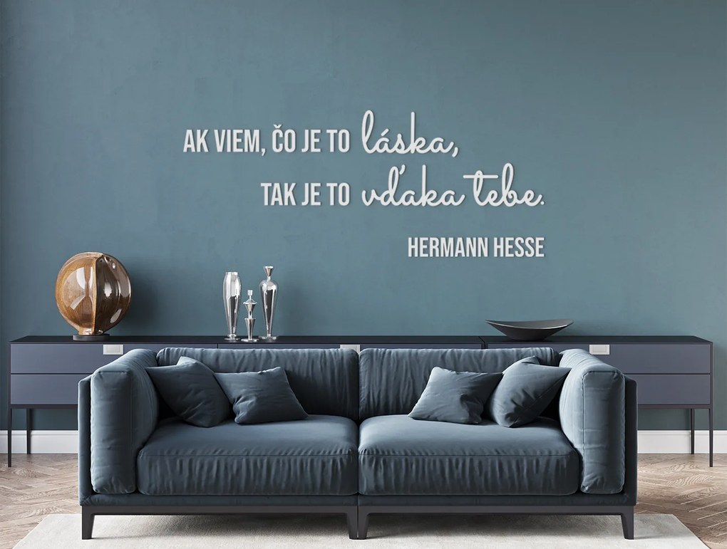 drevko Drevený citát Ak viem, čo je to láska Rozmer obrazu: 34 x 84 cm, Farba dekorácie: Čierna